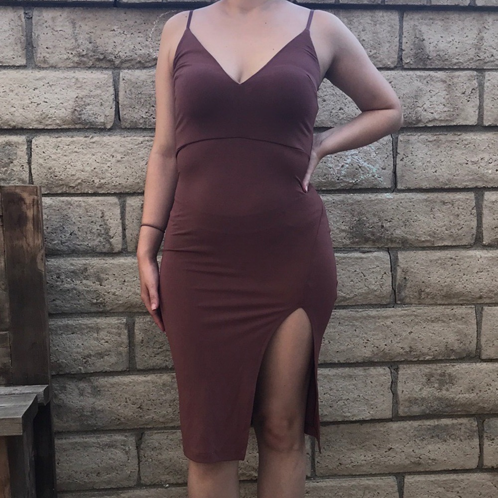 Mauve Midi with Slit Dress